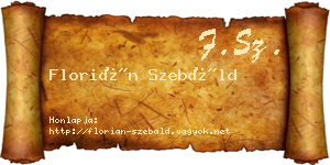 Florián Szebáld névjegykártya